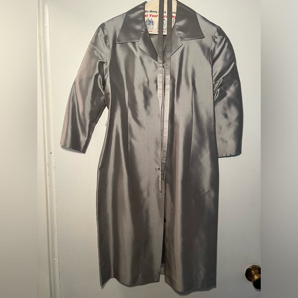 CYNTHIA ROWLEY Silk Waist Tie Button Down Dress